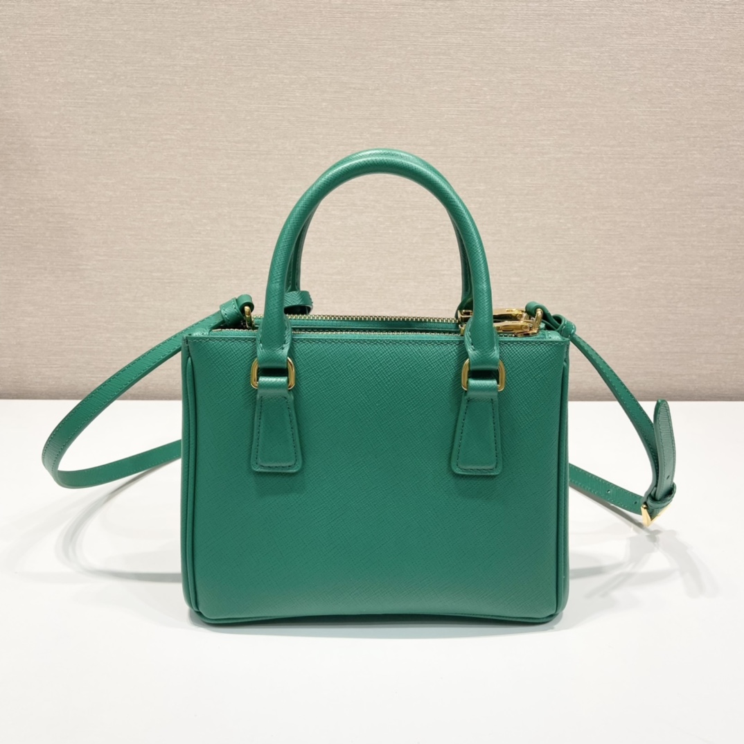 Prada Mini Galleria Saffiano Leather Bag Tote Shoulder Bag Mango Green 1BA906